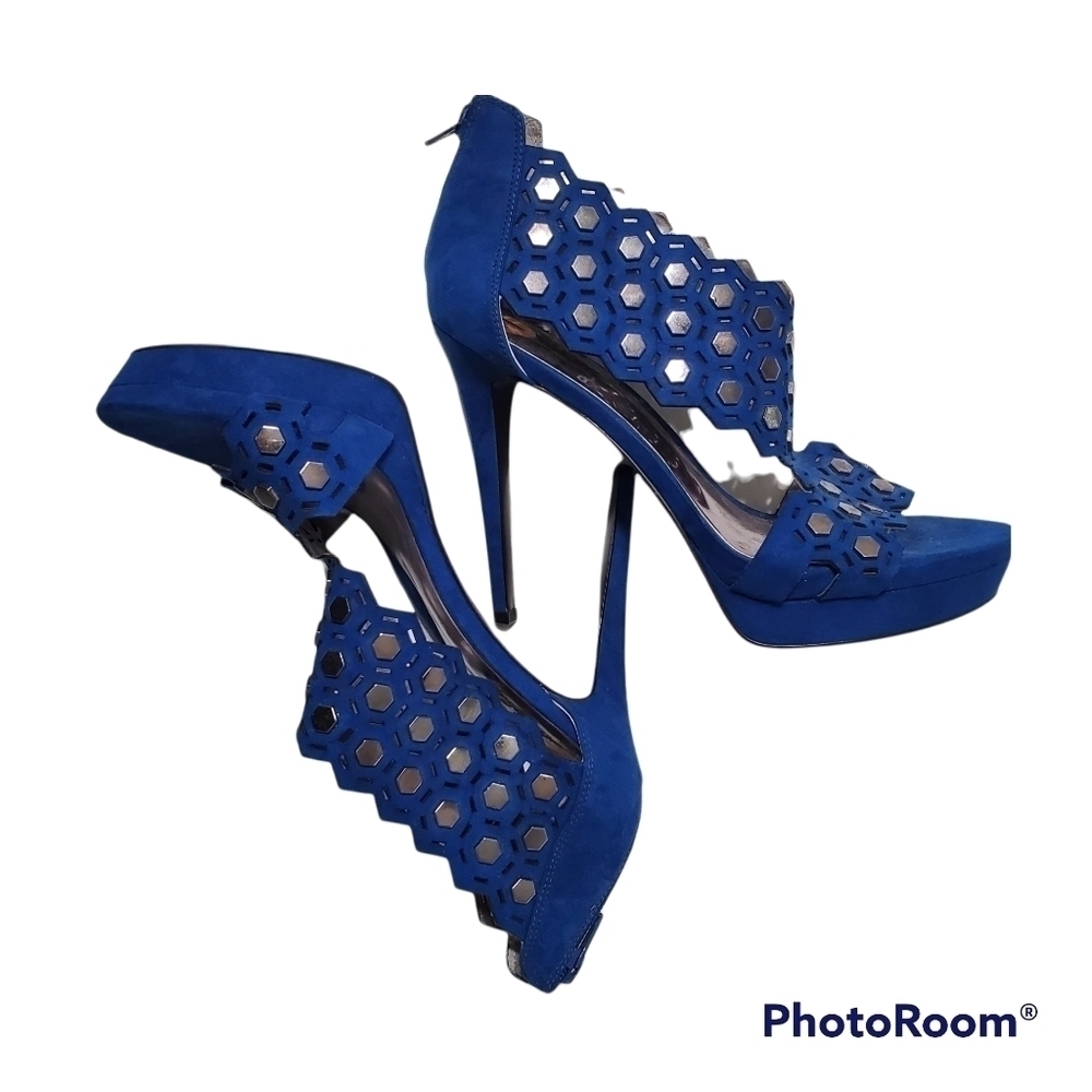 CARLOS SANTANA Saracina Heeled Sandals in Blue Size 7